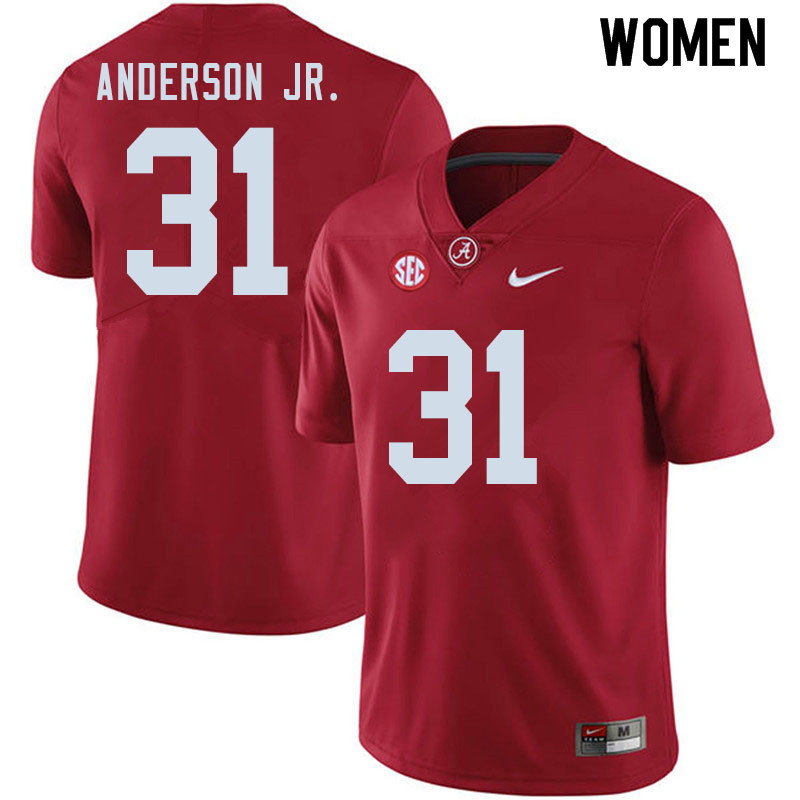 Women #31 Will Anderson Jr. Alabama Crimson Tide College Football Jerseys Sale-Crimson